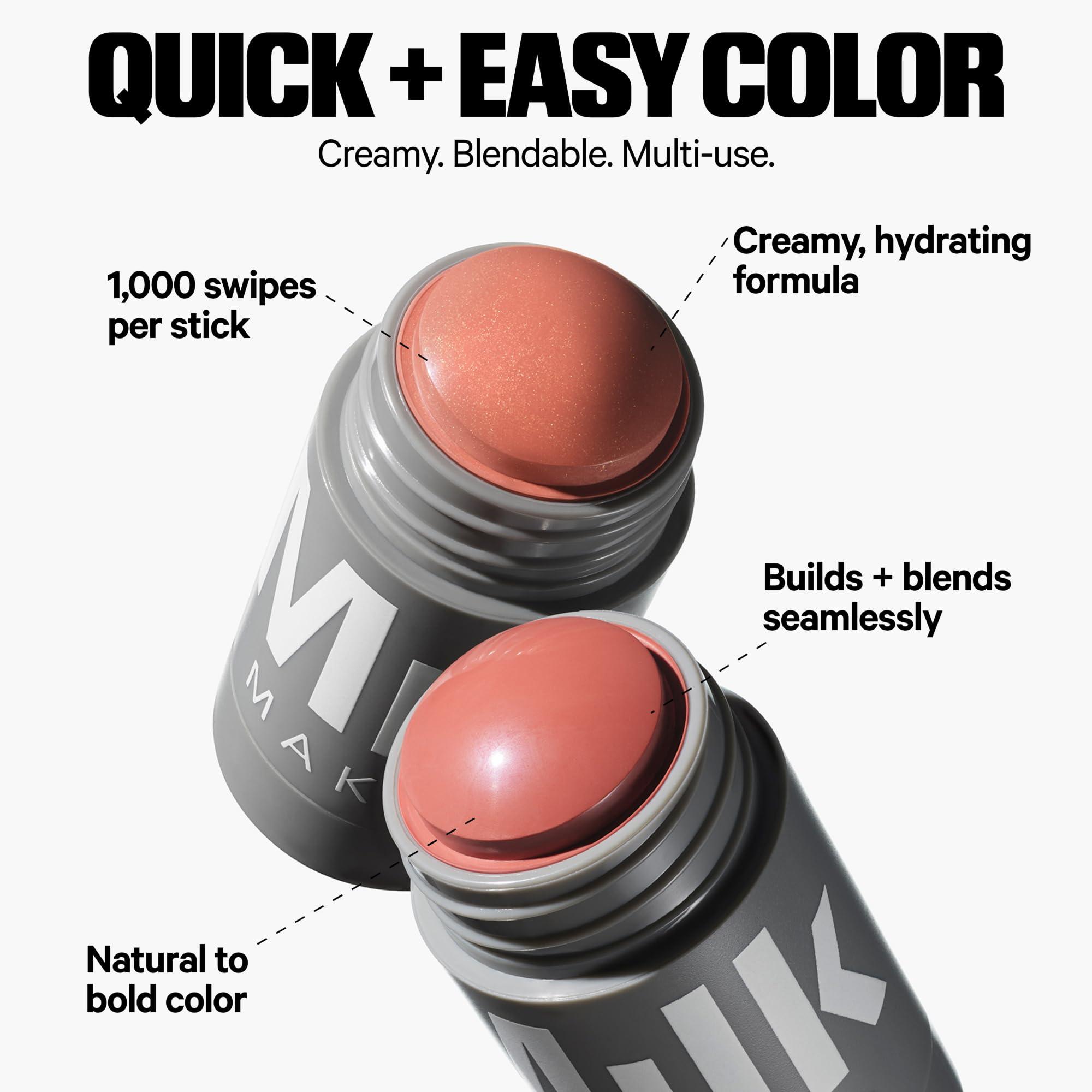 Milk Makeup Milk Makeup Lip + Cheek, Rally (Mauve Pink Shimmer) - 0.21 fl oz - Cream Blush & Lip Color - Buildable & Blendable - 1,000+ Swipes Per Stick - Non-Comedogenic - Vegan, Cruelty Free