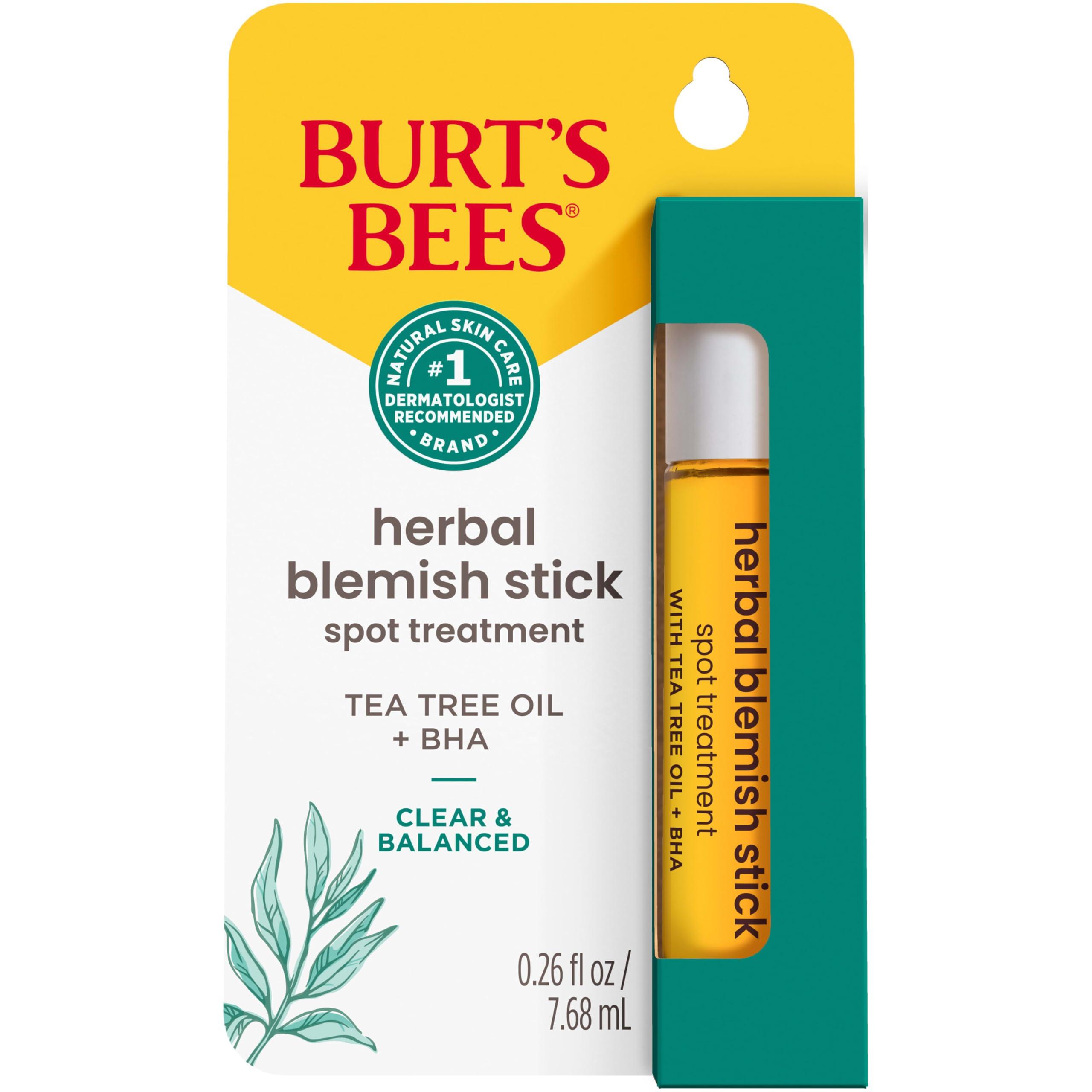 Burt's Bees Burt\'s Bees Herbal Blemish Stick, 0.26 Fl Oz (Pack of 2), Tea Tree Oil Infused, Soothing, Exfoliating, Cleansing, Unisex
