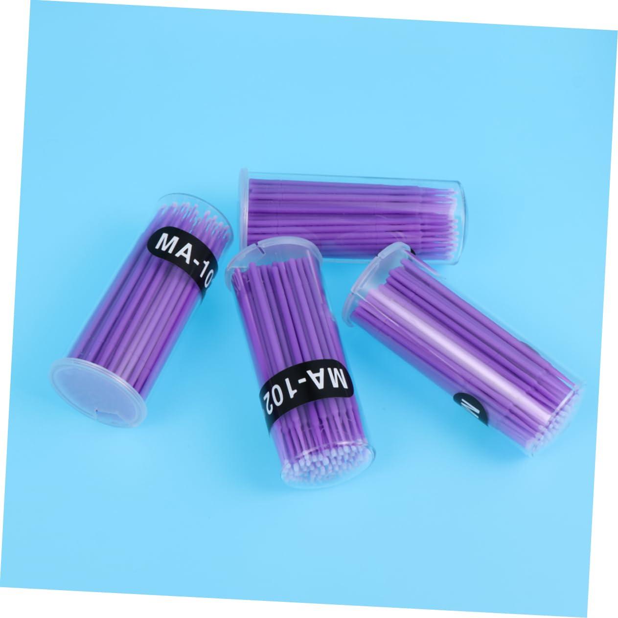 Outanaya Outanaya 400pcs Micro Applicator Brush Disposable Makeup Tools Miniature Painting Brushes Excellent Makeup Tools Facial Tools Gel Kit Remover Eyelash Swabs Eyelash Extension Swabs Purple