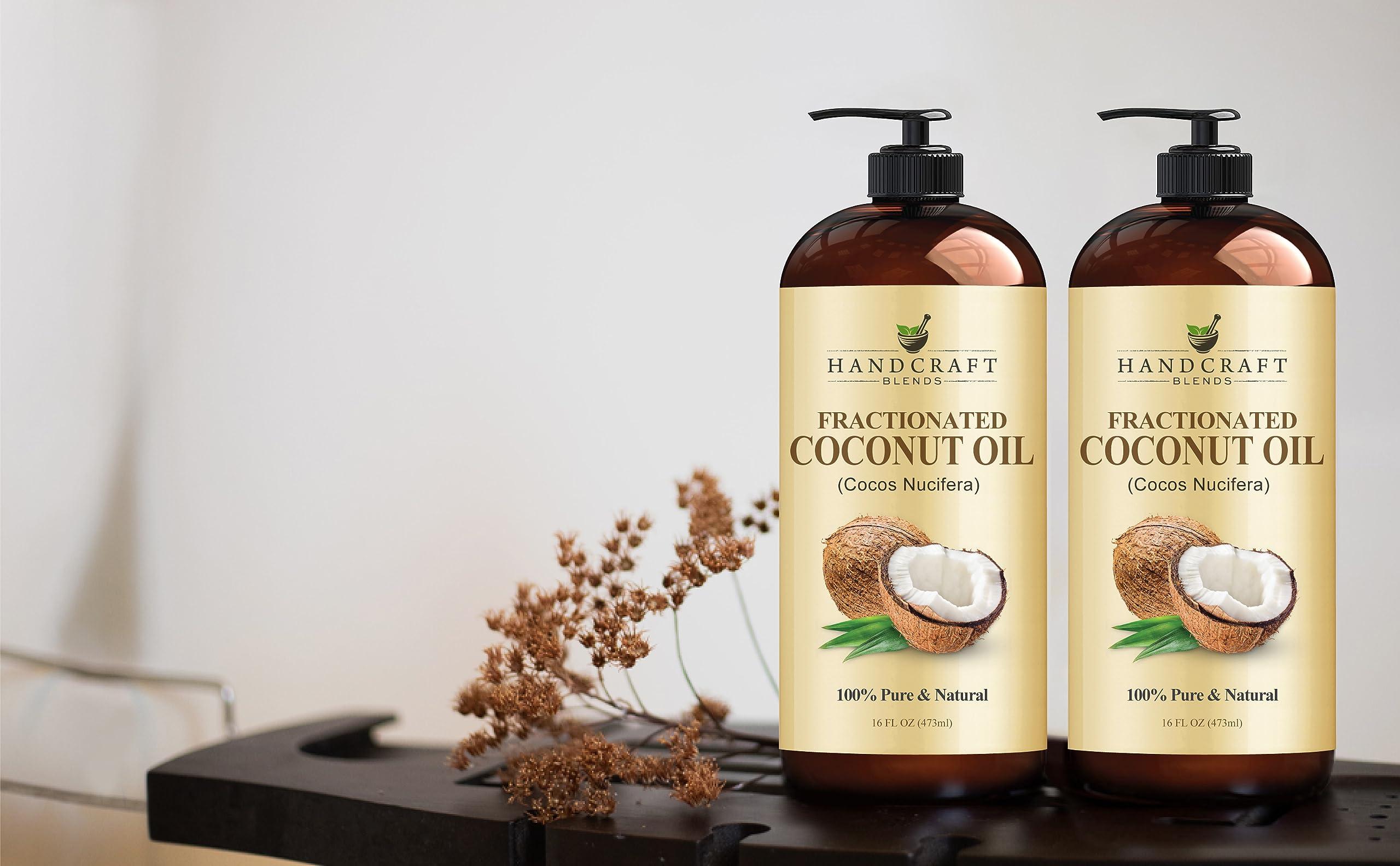 Handcraft Blends Handcraft Blends Fractionated Coconut Oil - 16 Fl Oz - 100% Pure and Natural - Premium Grade Carrier Oil for Skin, Hair and Body - Massage - Hair Tonic
