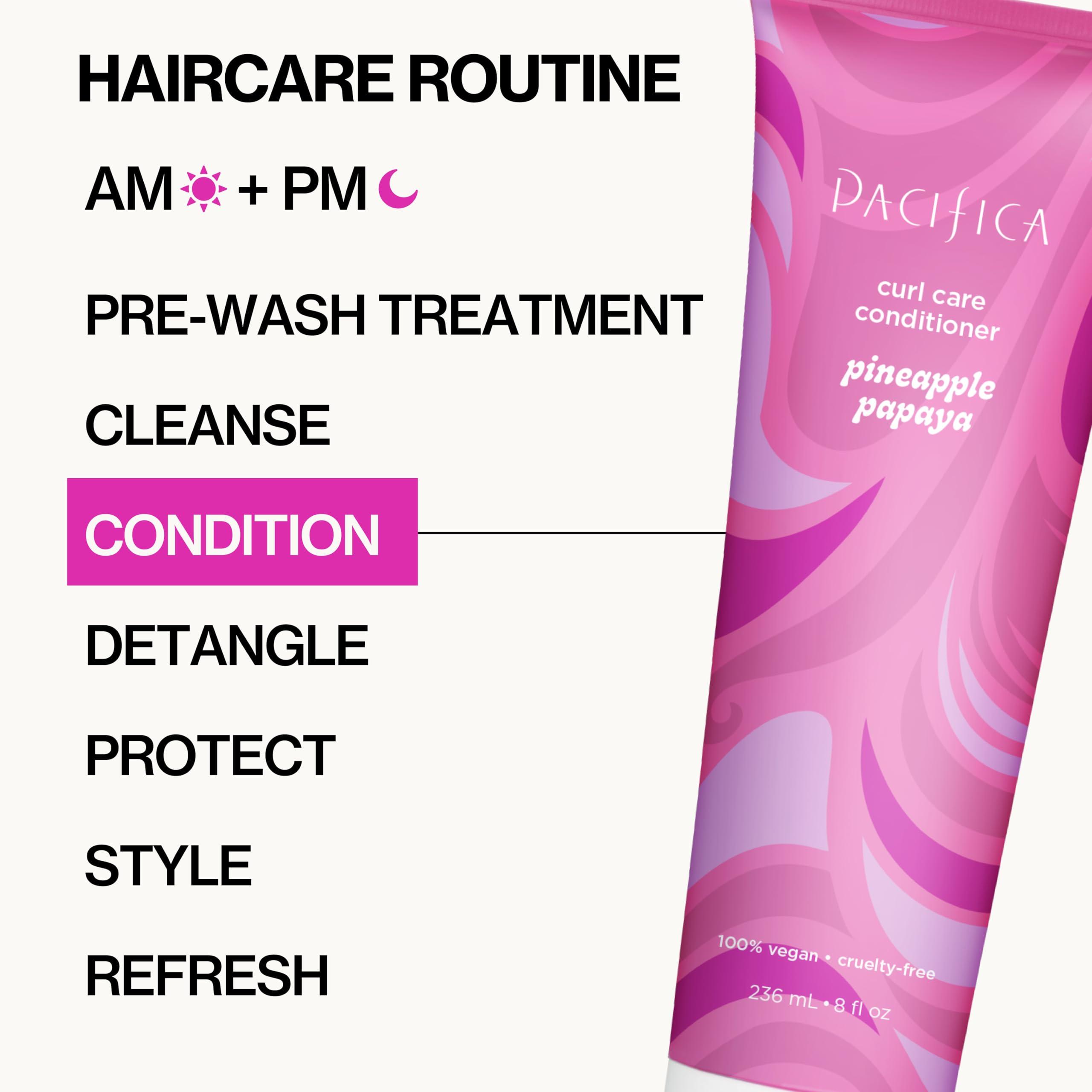 Pacifica Pacifica Curly Hair Conditioner - Pineapple Papaya Curls Hair Care Treatment, Designed to Enhance Natural Curls, Color-Safe, Vegan & Cruelty-Free Dermatologist Tested