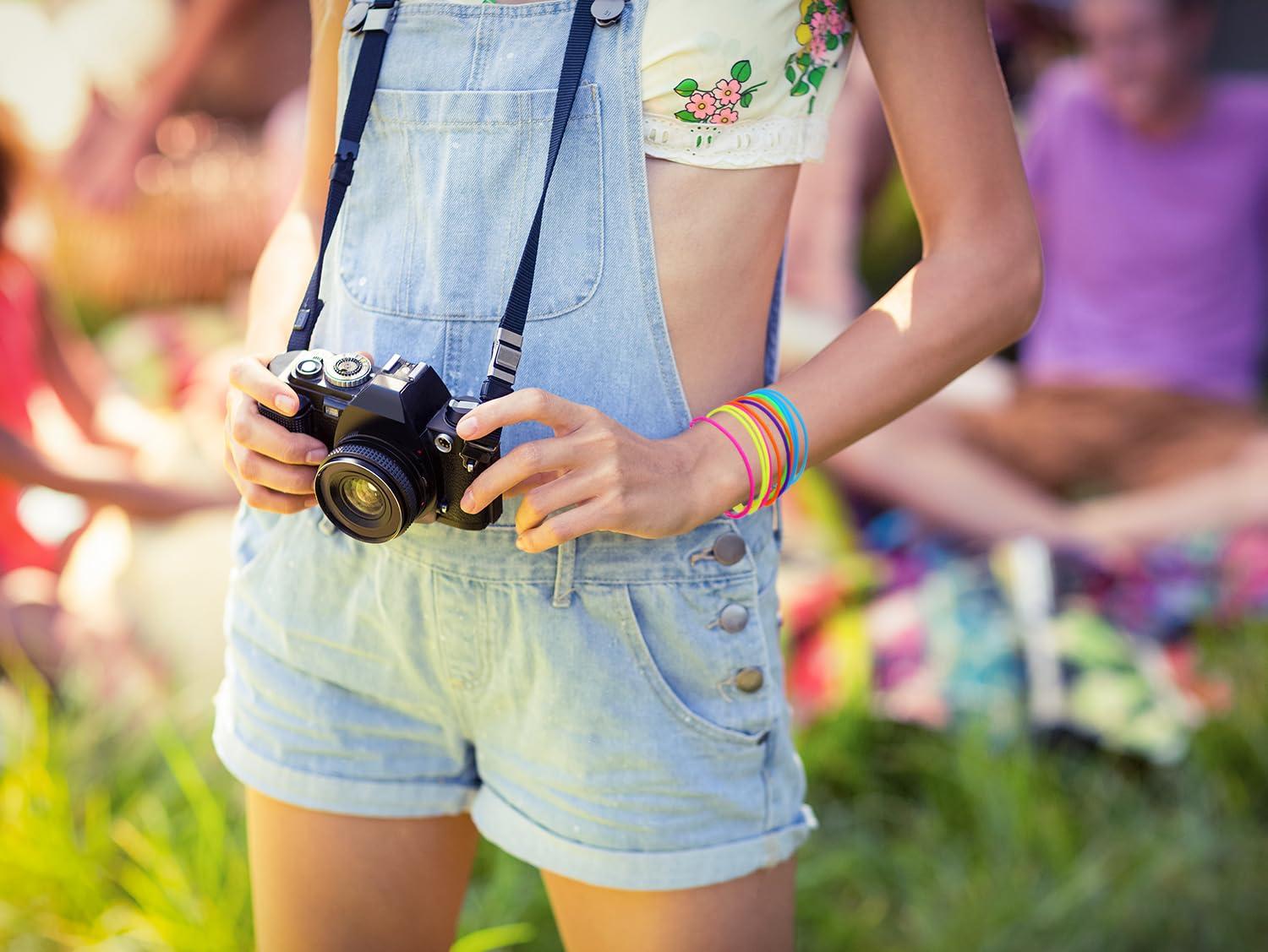 PENTA ANGEL Penta Angel Silicone Jelly Hair Tie Bracelet Penta Angel 30Pcs Adult Size Retro Solid Neon 80s Style Costume Wrist Band Elastics for Men Women Party Favors (30)