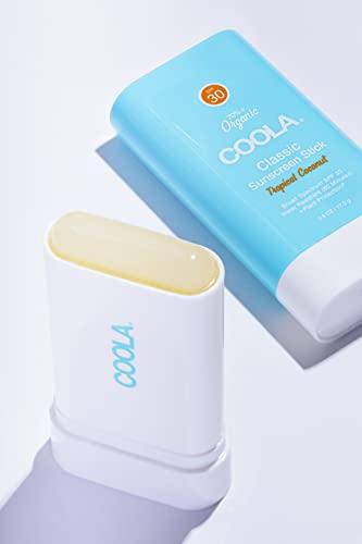 Coola COOLA Organic Face Sunscreen SPF 30 Sunblock Lotion Stick, Dermatologist Tested Skin Care for Daily Protection, Vegan and Gluten Free, Tropical Coconut, 0.15 Oz