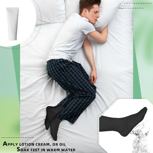 Silicherry Silicherry 4 Pairs Cotton Soft Eczema Socks Black Hydrating Moisturizing Therapy Cotton Socks Eczema Relief for Adult Wet Wrap Non Itch Soft Feet Treatment