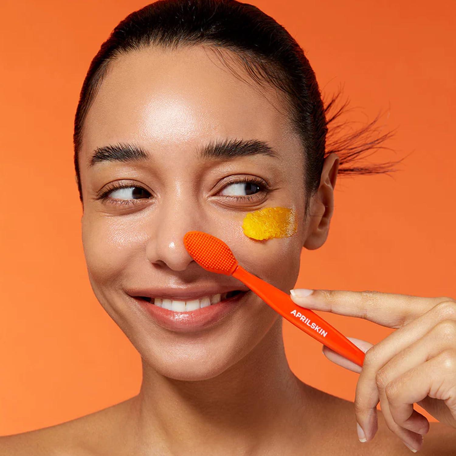 Aprilskin APRILSKIN Pore Cleansing Facial Silicone Brush | for Blackheads Removal & Face Scrubber | Gentle Exfoliation | Deep Pore Cleaning Massager | Pairs with Aprilskin\'s Carrotene Cleansing Balm