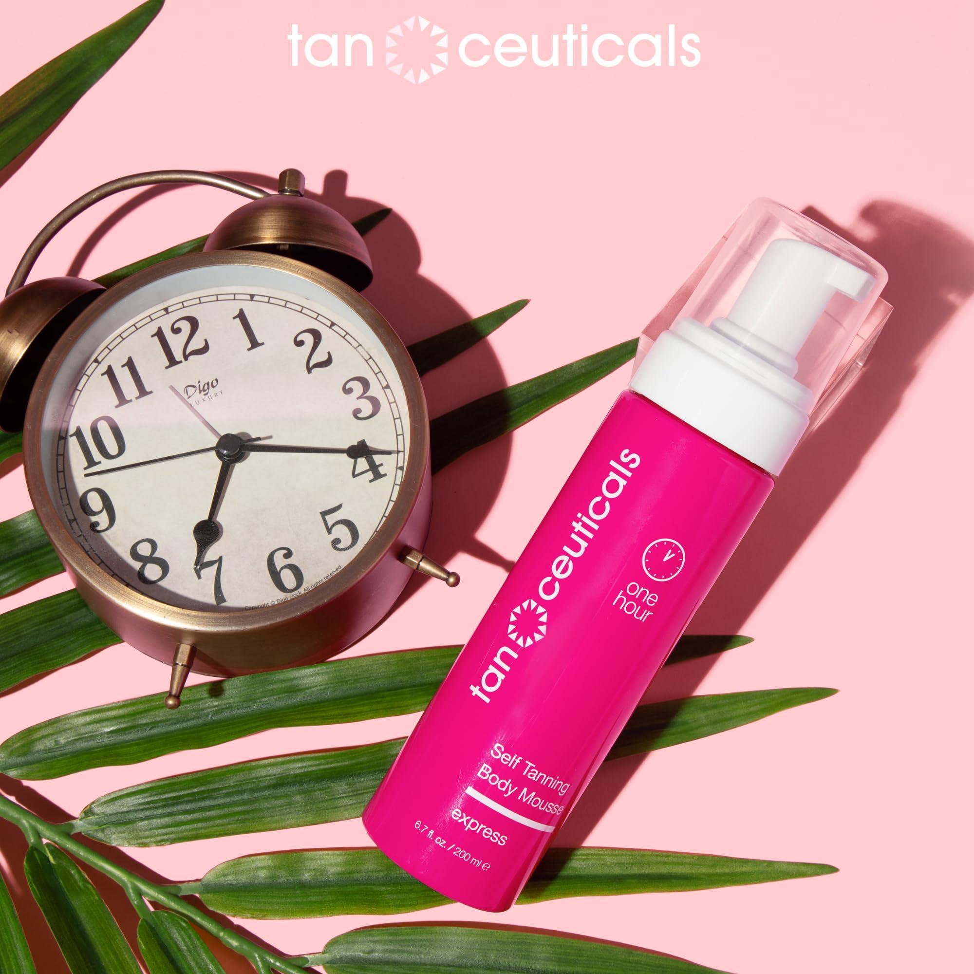 Tanceuticals Tanceuticals Express Self Tanning Body Mousse - Fast Acting Self Tan Foam - Develops in 1-4 Hours, Natural Looking, Vegan & Cruelty Free - Sunless Tanner with Acai Berry, Pomegranate & Argan Oil