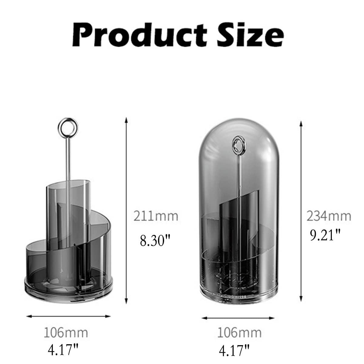 LIVAZIO LIVAZIO Makeup Brush Holder With Lid,Rotating Makeup Brush Storage Box With Cover, Pen Holder For Desk,Makeup Eyeliner Lip Liner Holder Organizer For Vanity,Bathroom,Countertop