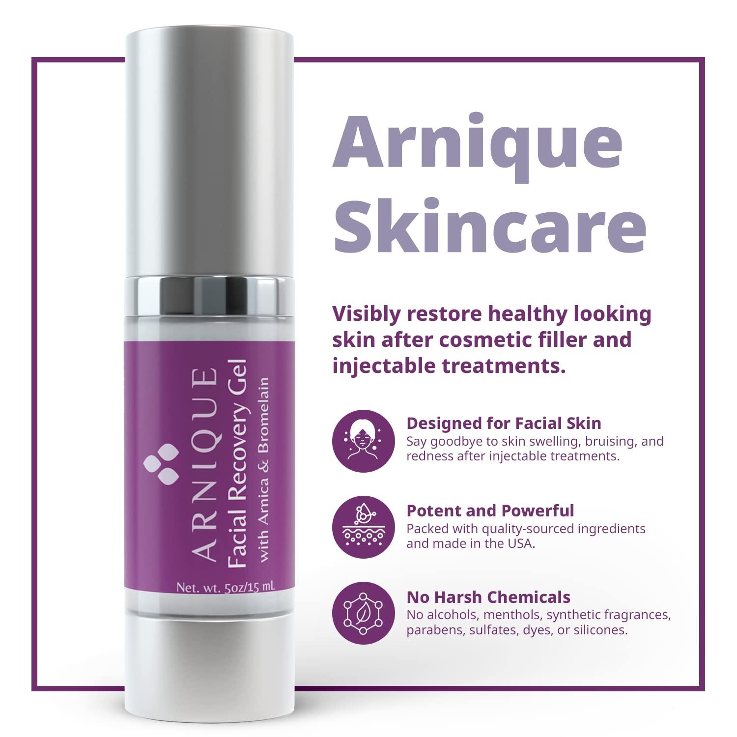 Arnique Arnique Arnica Gel for Face - Facial Recovery Aftercare for Fillers & Cosmetic Injection Treatments, Arnica Montana and Bromelain for Bruising and Swelling After Surgery Skin