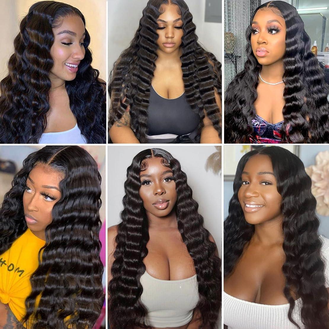 Vallbest Vallbest Bundles Human Hair Loose Deep Wave Bundles 24 26 28 30 inch Loose Deep Wave 4 Bundles Human Hair 10A Grade Unprocessed Brazilian Virgin Hair Bundles for Black Women