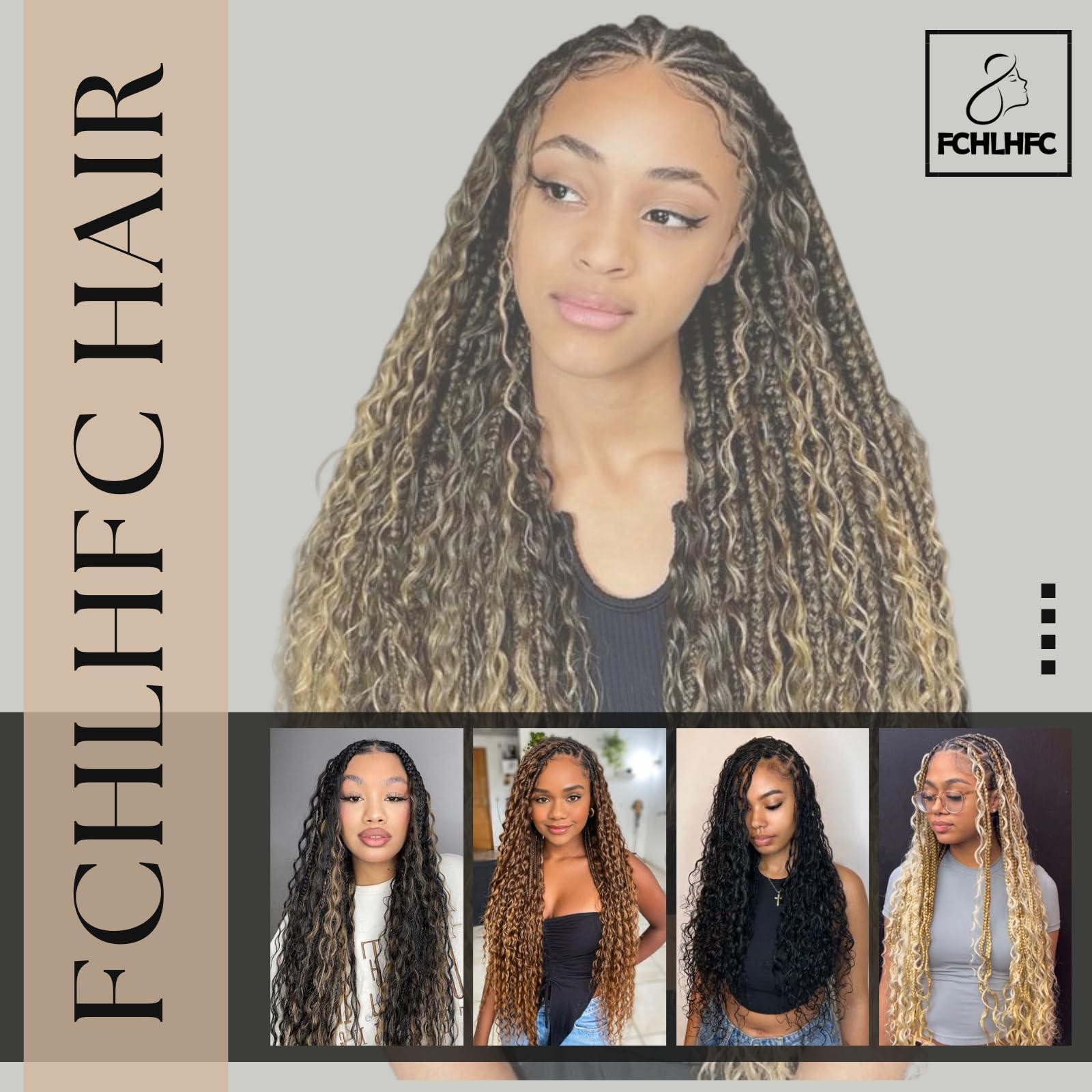 FCHLHFC Deep Wave Bulk Hair For Braiding Hair 20inch 150g No Weft Wet And Wavy Quality Synthetic Hair Braiding Extensions For Boho Braids2 Bundles/Pack 27#