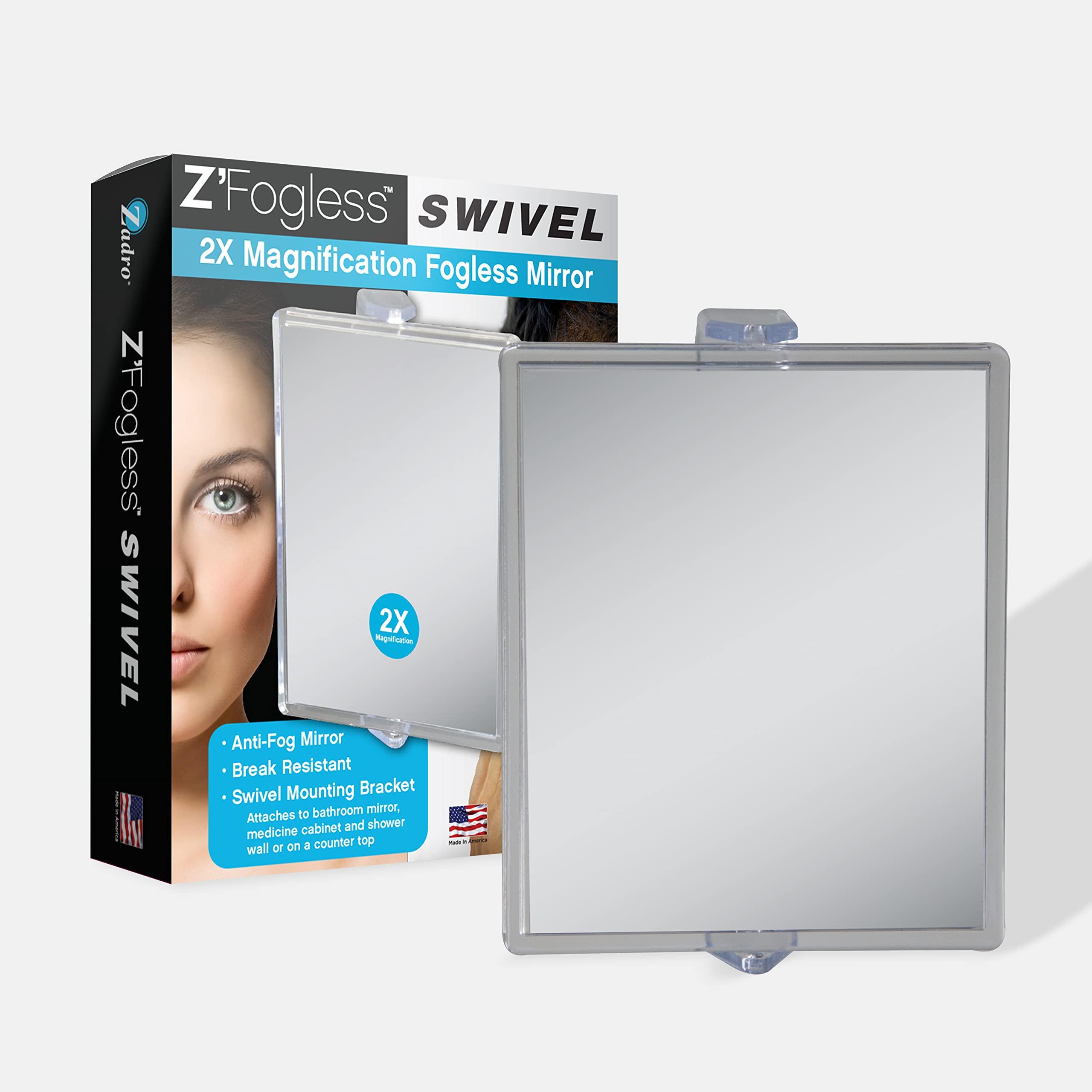 Zadro Zadro 2X Mag Z Fogless Swivel Shower Mirror with Dual Suction Cup, 6-Inch,Clear Acrylic,7" x 5.75" / 2X,ZM05