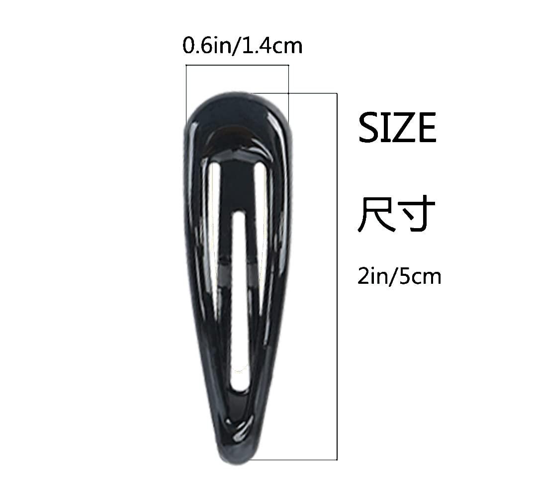 Splendorflying 30,60 80 Pack Black 2 Inch Women Metal Snap Hair Clips Accessories No Slip Hair Barrettes Girls Women Hair Accessories (Black-1 60PCS)