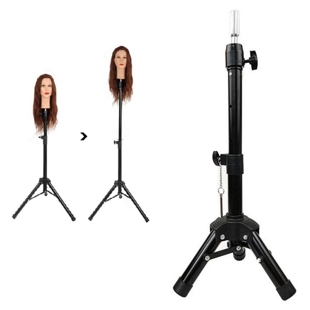 Luzhengyang Luzhengyang Adjustable Metal Mannequin Head Stand for Hairdressing, Cosmetology, and Training with Canvas Block Head - Professional Wig Tripod for Stylists and Hair Extensions