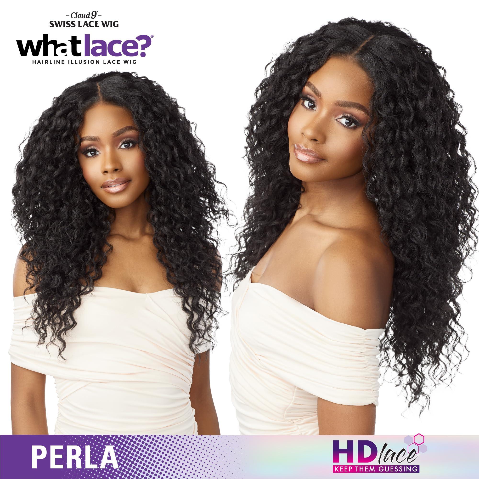Sensationnel Sensationnel What lace 13x6 Wigs - perla lacefrontal hand tied glueless synthetic with natural density preplucked hairline (1B OFFBLACK)