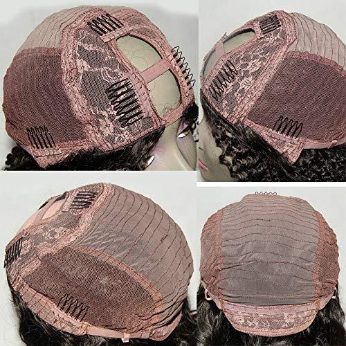 RJ HAIR Full 250% Density Kinky Curly U Part Wigs For Women Brazilian Glueless Human Hair U Part Wigs Middle Part Curly Wig (20inch, 180% Density)