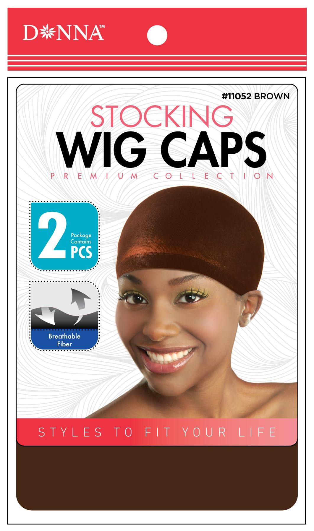DONNA DONNA Stocking Wig Caps 2pcs Brown Wig Head Wig Caps for Women Hair Bonnet for Sleeping Hair Net