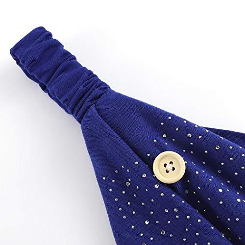 Bohend Bohend Boho Button Headband Wide Stretchy Daily Use Knotted Headwear Sport Athletic Yoga Gym Rhinestone Crystal Hair Accessories for Women and Girls(3pcs) (F)