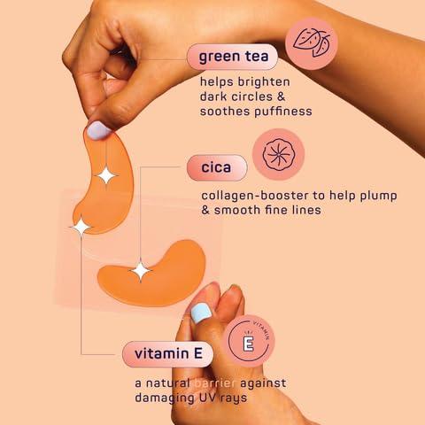 SpaLife SpaLife Beauty Bright Eyed Undereye Masks Hydrogel Eye Patches for Dark Circles, Puffiness, & Dullness with Vitamin E, Green Tea 2-in-1 Skincare 48 Pairs