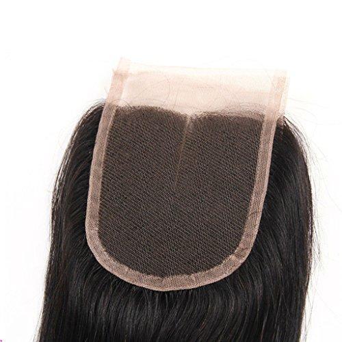 YanT Hair YanT HAIR 8A Grade Peruvian Virgin Hair Straight Human Hair Weave 3 Bundles 20 Inches with 1 Piece 20 Inches Middle Part Lace Closure Natural Color Pack of 4