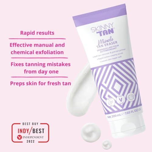 Skinny Tan Skinny Tan Self-Tan Eraser - Manual and Chemical Exfoliation - Jelly-Like Texture - Removes Old Tan, Corrects Mistakes, and Exfoliates Skin - Brightens and Smoothes Your Epidermis - 7.03 oz Cream