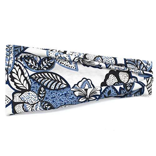 Bohend Bohend Boho Headband Wide Flower Boho Bandeau Headwear Travel Stretchy Cotton Elastic Yoga Athletic Hair Accessories for Women and Girls (C)