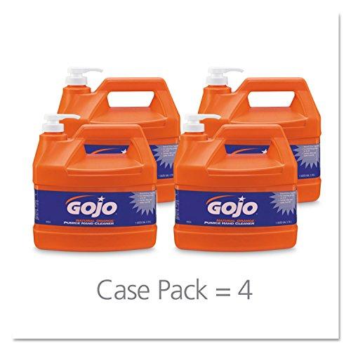 GOJO GOJO Industries Products - Hand Cleaner, Orange Pumice, w/Baby Oil, 1 Gal, 4/CT, Citrus - Sold as 1 CT - Heavy-duty hand cleaner offers quick-acting lotion formula with pumice scrubbing particles for cleaning a broad range of industrial soils, medium