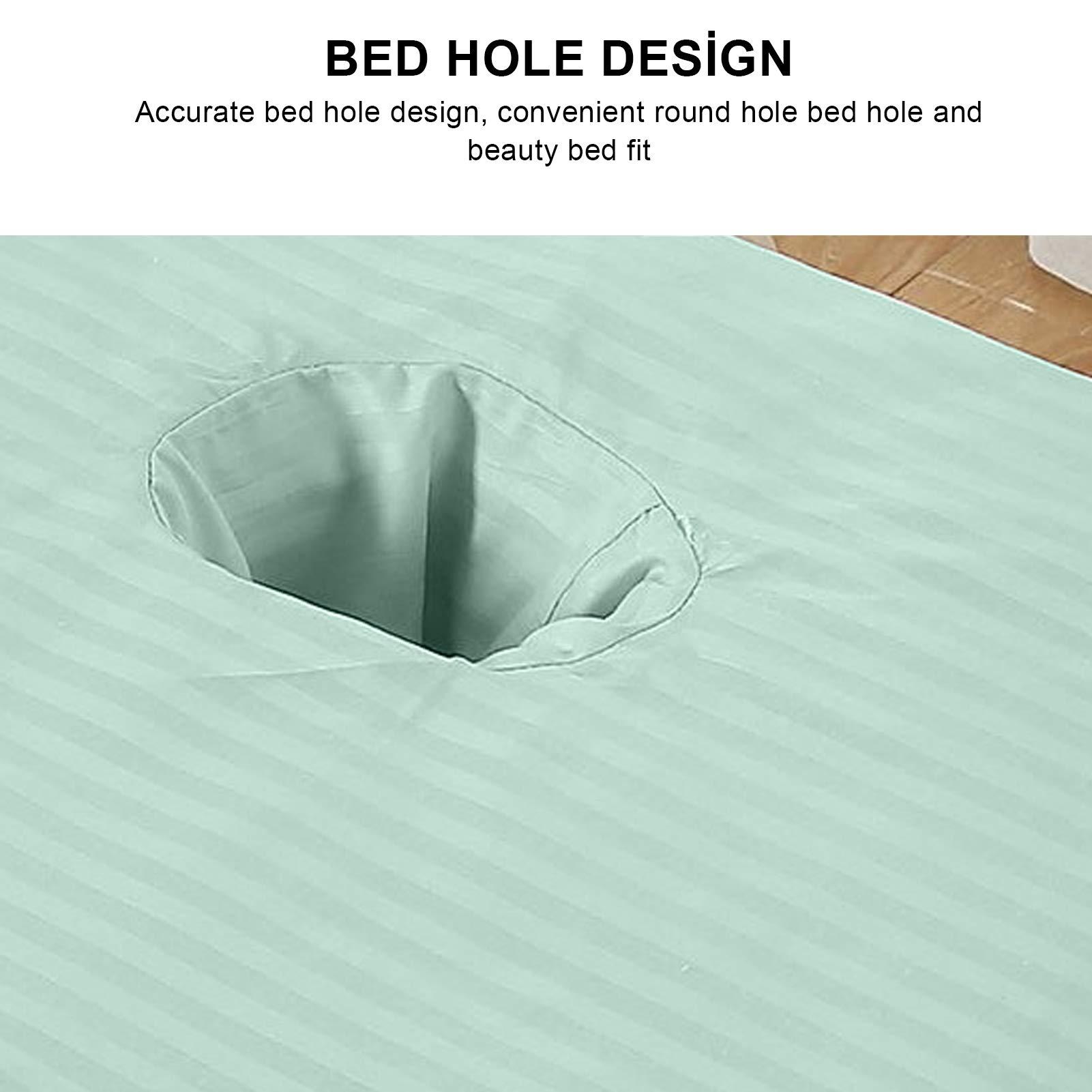 TITA-DONG 27.6 x 39.4in Beauty Salon Massage Bed Sheet, Skin Friendly Cotton Massage Table Cover with Face Hole, Easy Cleaning Reusable Massage Bed Cover For Sheets, Suitable for Massage Spa Tattoo(Dark Green)