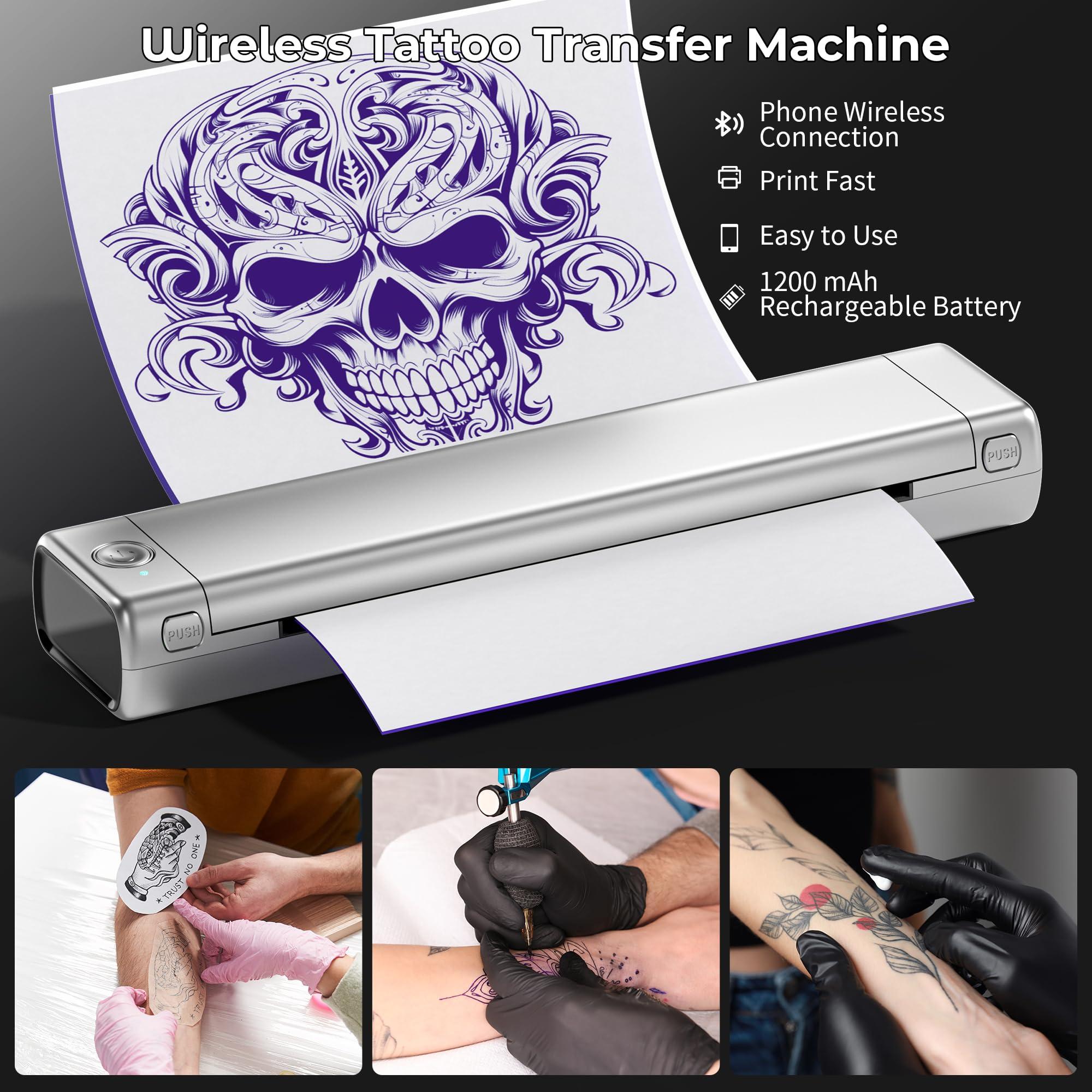 ItriAce ItriAce Thermal Tattoo Stencil Printer, Thermal Tattoo Transfer Copier Printer Machine, Bluetooth Inkless Portable Printer for Tattooing with 10Pcs Free Transfer Paper, Compatible with Phone & Laptop