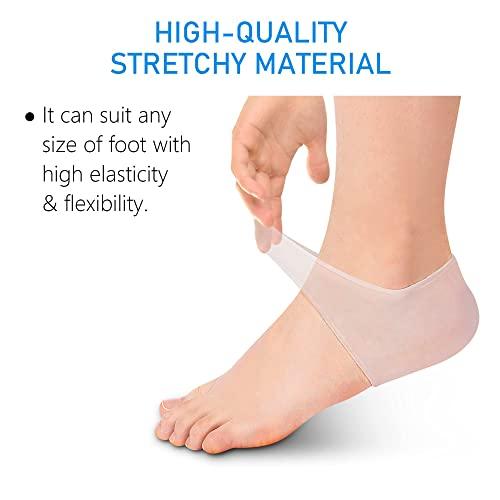Dr.Pedi Dr.Pedi Gel Heel Sleeves Spur Relief Cushion Sleeve Unisex Silicone Moisturizing Heel Sock Protector Dry Cracked Skin Pain Repair Pedicure Reduce Pains of Plantar Fasciitis