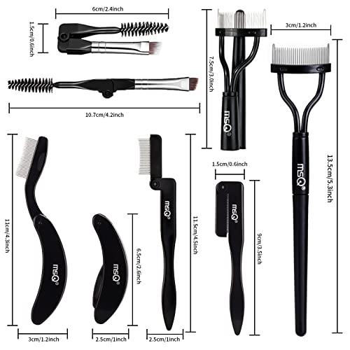 MSQ MSQ Eyebrow Brush and Comb Folding Eyelash Brush Eyelash Separator Eye Brow Comb & Spoolie Brush Professional Mascara Brushes Eye Makeup Tools Set 4PCS