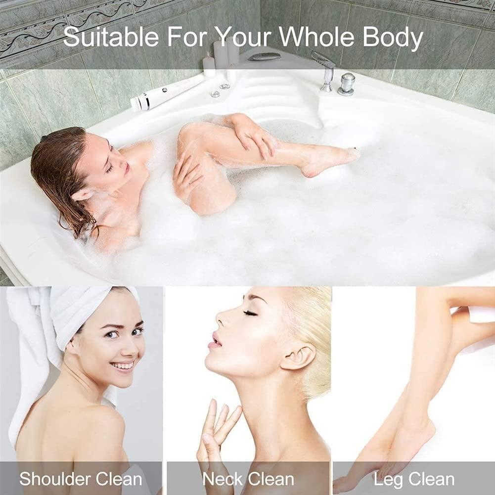 SMSOM SMSOM Electric Facial Cleansing Brush, Face Scrubber Spin Rechargeable IPX7 Waterproof, 3 Brush Heads for Deep Cleansing, Gentle Exfoliating (White)