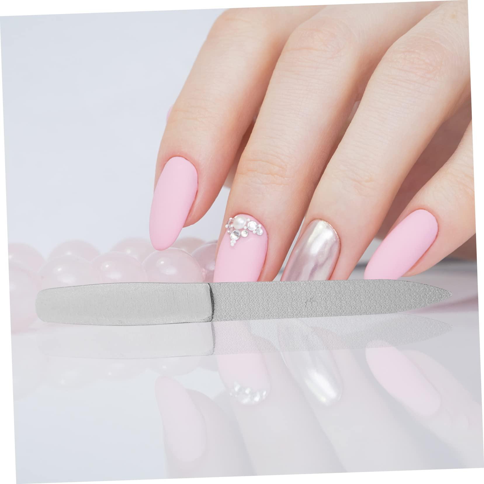 Healeved Healeved 6PCS Stainless Steel Nail Files for Manicure Double-Sided Nail Buffers Nail Art Tools Metal Nail File for Home Office Travel