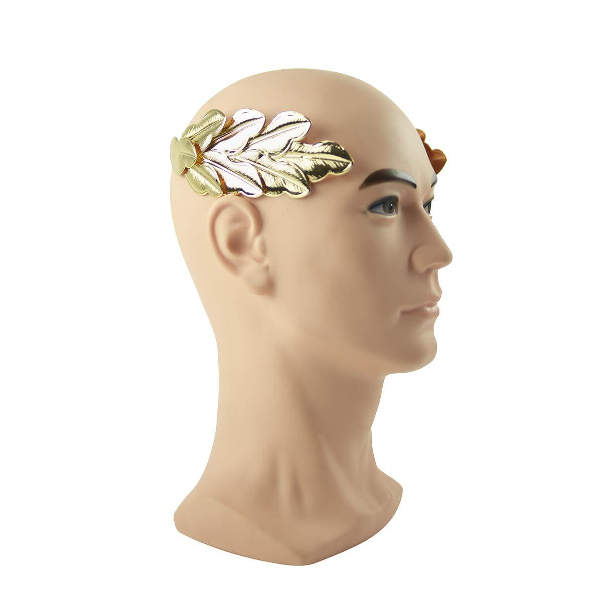 TG,LLC TG,LLC Treasure Gurus Gold Metal Caesar Leaf Crown Headband King Roman Emperor Costume Accessory Prop