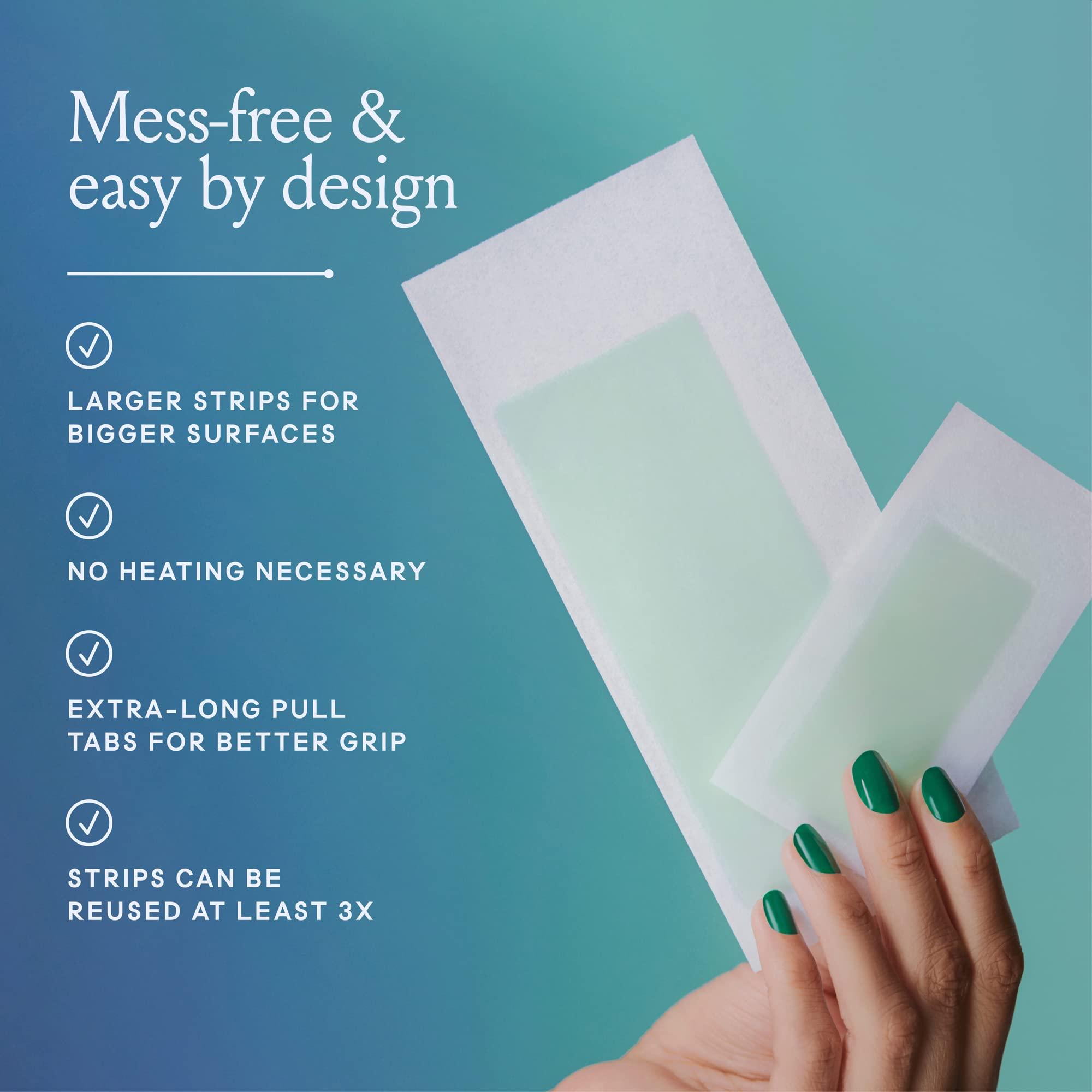 Billie Billie Wax Kit - Body & Underarm - Easy & Convenient - No Heat - Made With Aloe & Avocado Oil - Vegan Soft-Gel - 36 wax strips - 6 post-wax serum wipes