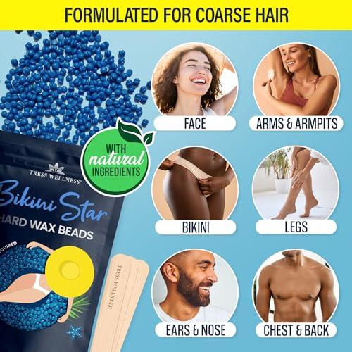 Tress Wellness Tress Wellness Hard wax beads for hair removal - For sensitive skin - Bikini Star 1.2lb