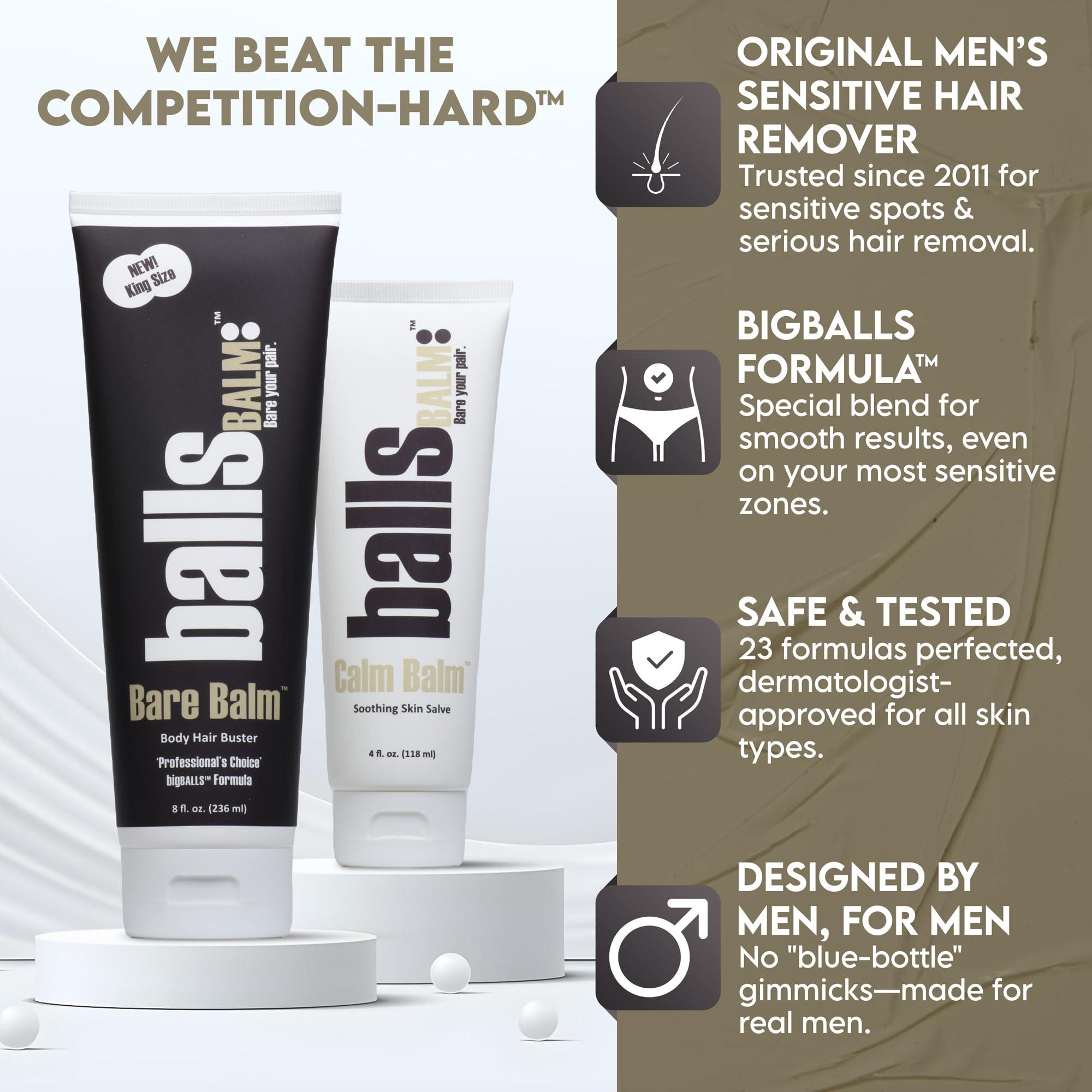 ballsBALM Bare Balm - Body Hair Management Cream (Professional\'s Choice || Big Balls Formula)