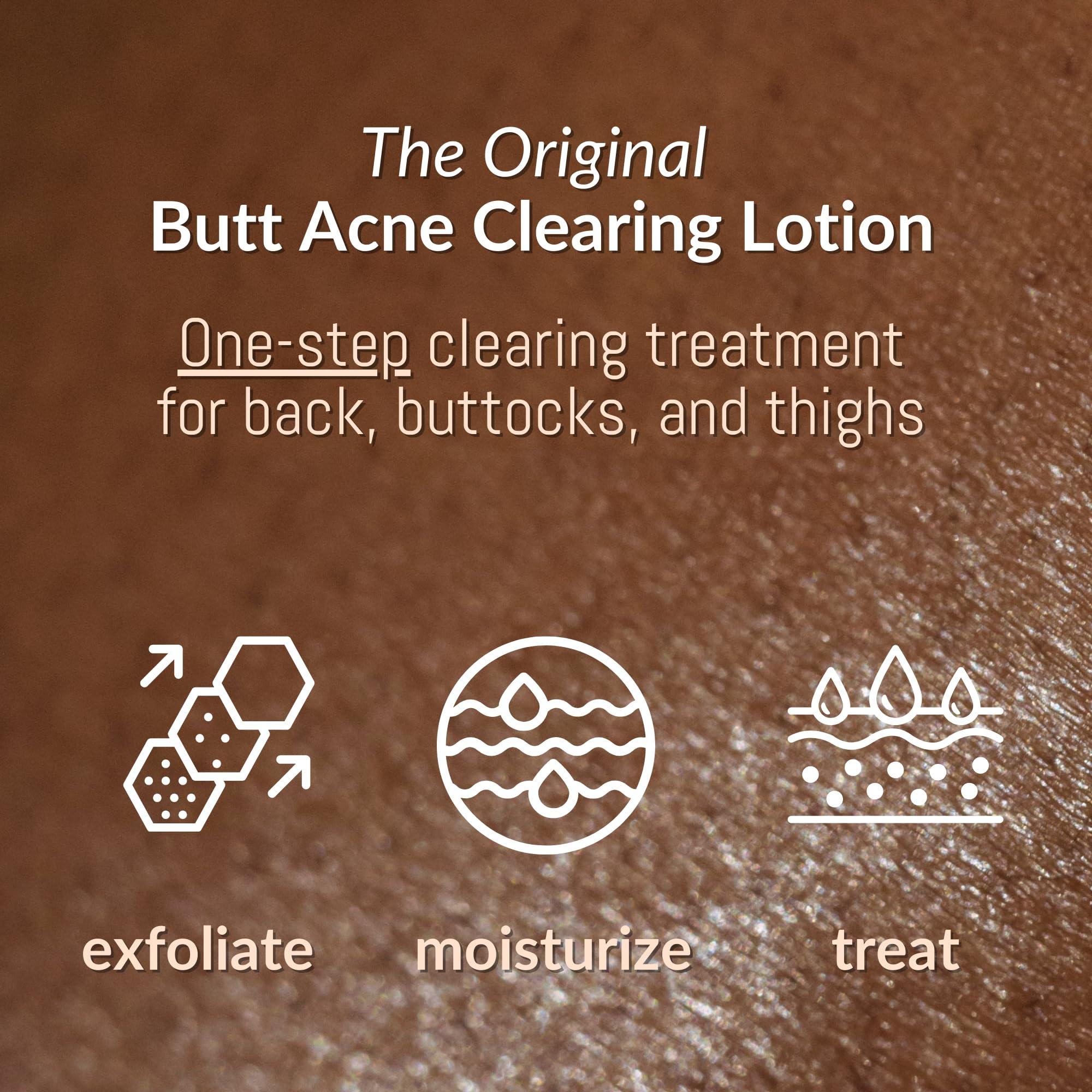 Green Heart Labs Brilliant Booty Kit | Butt Acne Clearing Lotion and ExfoliMATE Magic Body Exfoliating Cloth for Soft & Young Skin (Black)