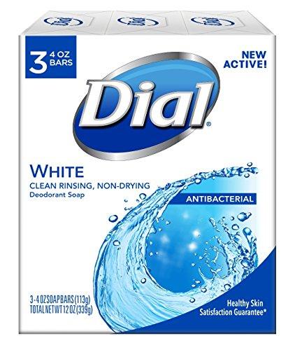 Dial Dial Antibacterial Deodorant Soap, White, 4 Ounce (Pack of 3) Bars