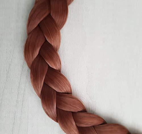 GoBraid USA Braided Headband Braid GoBraid Blond Brunette Black Dark Ginger Red Adjustable Fake Long and Short Hair Piece Extension Fast Easy Natural Look Wedding (3 - Auburn Red Dutch GoBraid)