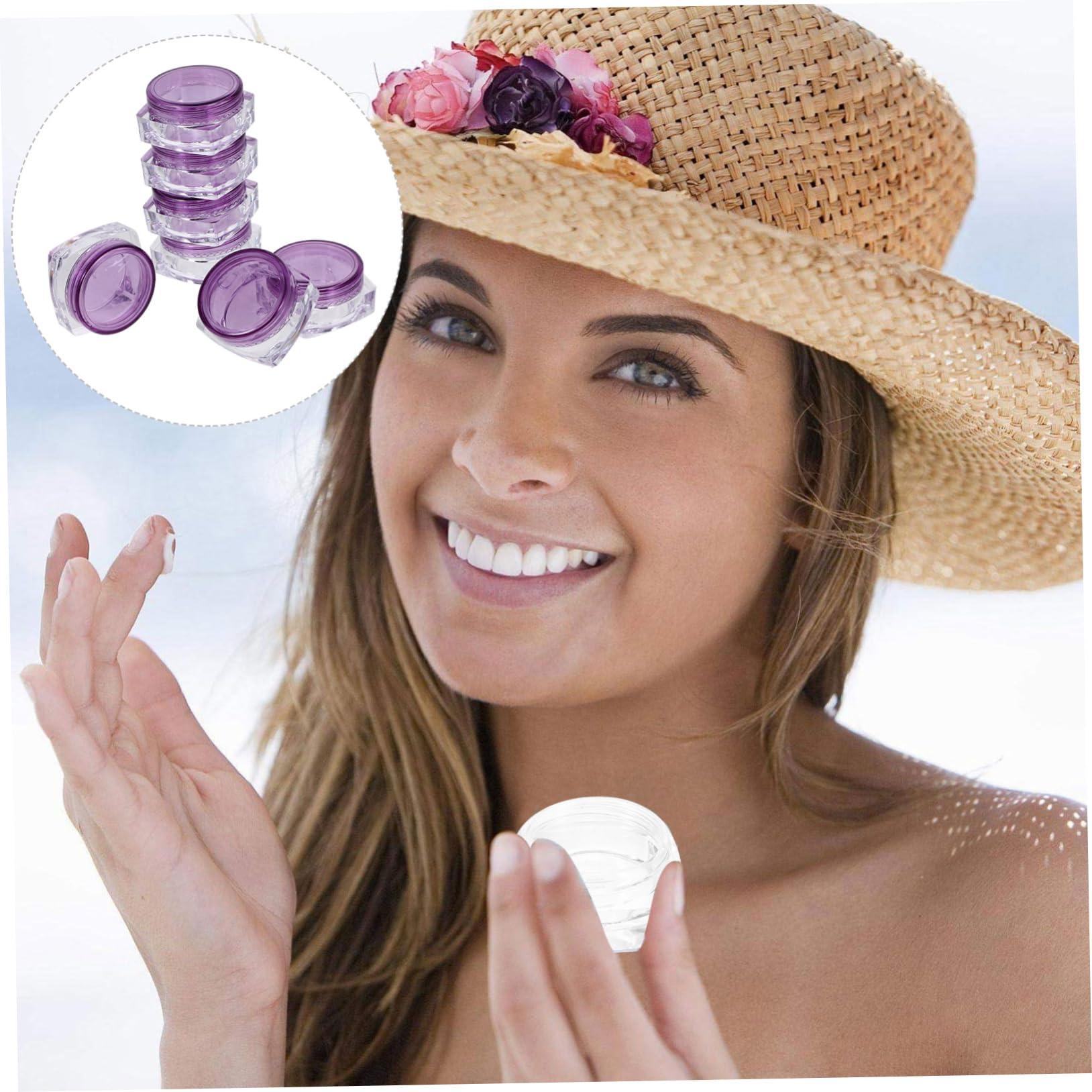 WOONEKY WOONEKY Travel-Sized Cream Containers 5g Empty Cream Jars Portable Refillable Plastic Cream Storage for Face Creams