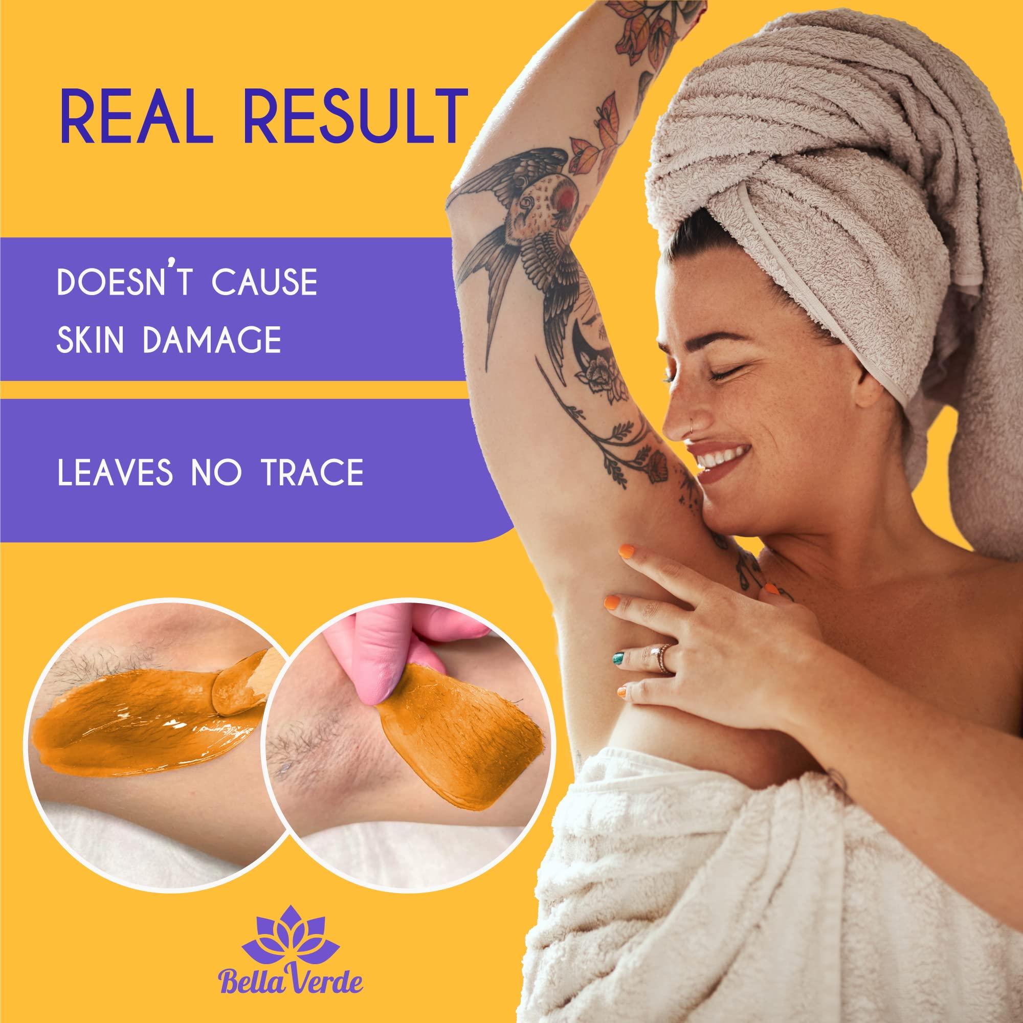 Bella Verde Bella Verde Pre and Post Waxing Care - Home Kit for Women and Men - Wax Beans 1.76lb - Hard Wax Beads for Hair Removal - Care for Brazilian Body Legs Eyebrows Face Lips Armpits