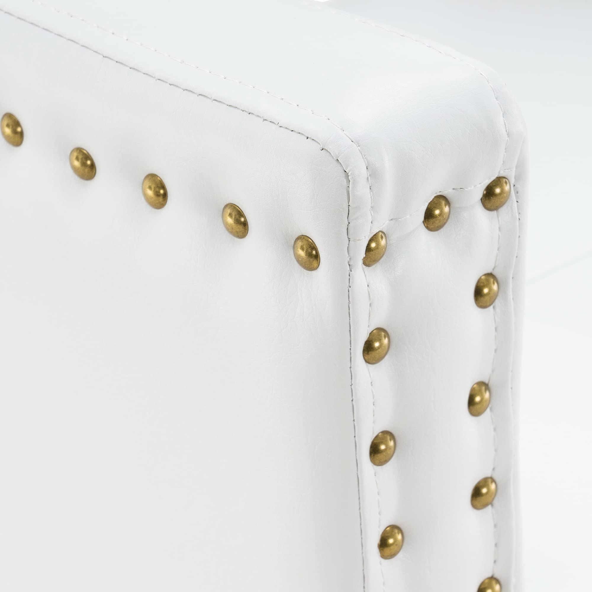 BarberPub BarberPub Salon Chair for Hair Stylist, Hydraulic Barber Styling Chair, Beauty Spa Equipment 8813 (6" Seat Height Adjustment) (White)