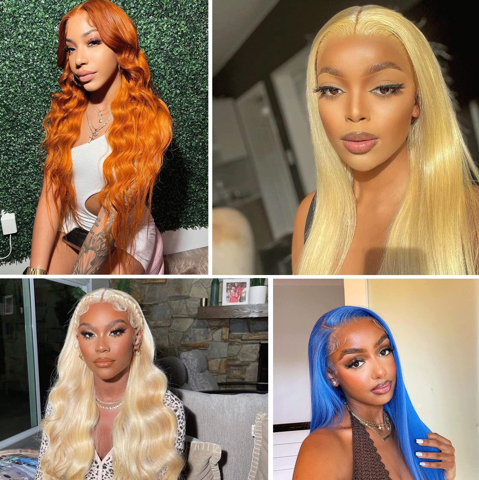 BERRYS FASHION BERRYS FASHION 613 Frontal 13x4 13x6 Human Hair 12A, Blonde Transparent Lace Frontal Only for Black Women, Body Wave Straight, 100% Brazilian Virgin Human Hair, Pre Plucked Hairline, 16 inch