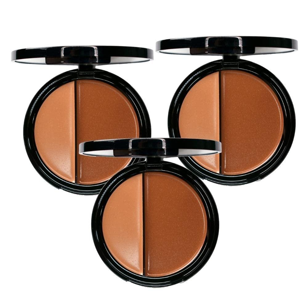 EVE PEARL EVE PEARL HD Dual Foundation Full Coverage Foundation Set Long Lasting Everyday Non Greasy Lightweight Texture Makeup Set 3,6,12 Value Packs (Pack of 3, Dark)