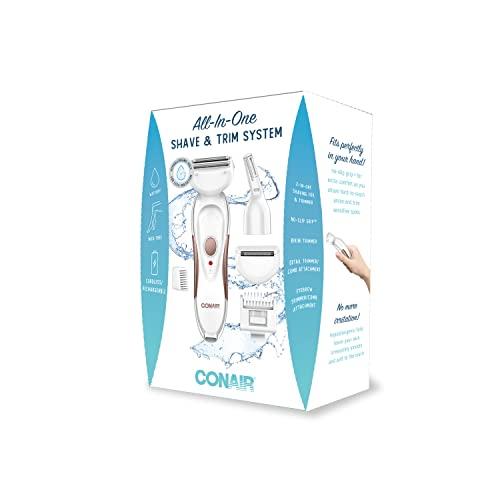 Conair Conair All-In-1 Body and Facial Hair Removal for Women, Cordless Electric Trimmer & Shaver, Perfect for Face, Ear/Nose, Eyebrows, Legs, and Bikini Lines