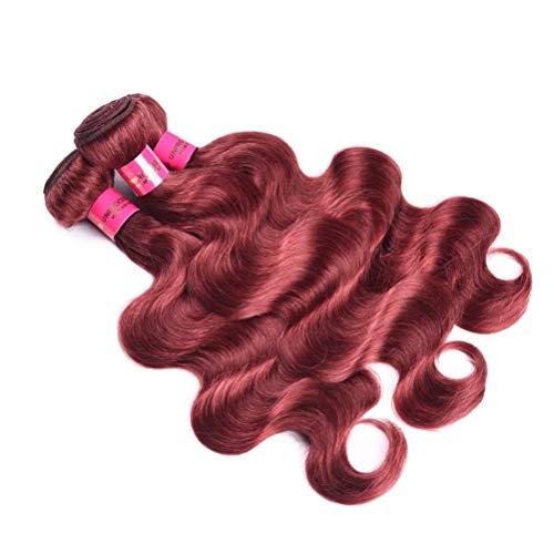 FEEL ME 8A Mink Brazilian Hair Weave 3 Bundles Unprocessed Brazilian Body Wave Virgin Hair Extension Color 33 Human Hair Bundles(14 16 18)
