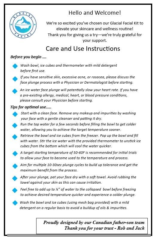 Generic Glacial Facial Ice Water Face Plunge Kit, Chemical Free, Face Mask Alternative For Smooth skin