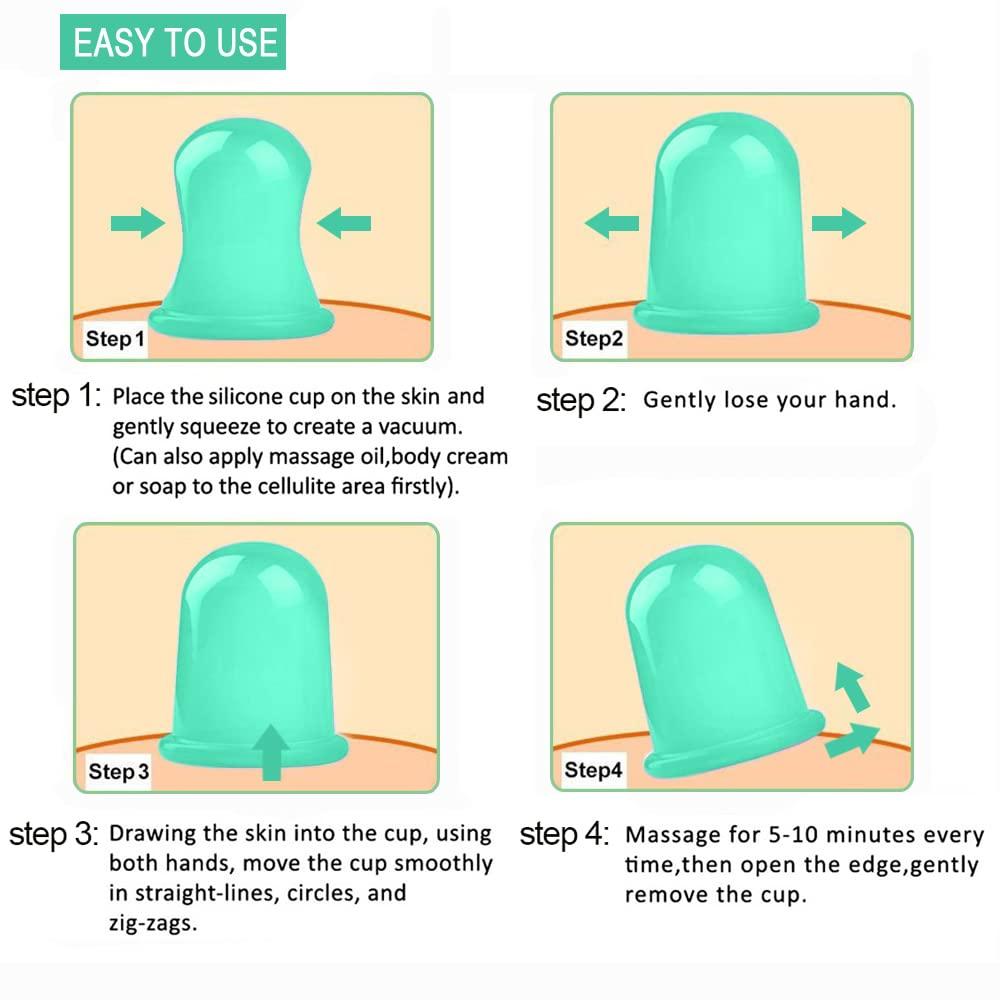 MAFLY Silicone Cupping Therapy Set - Facial Cupping Set - Cellulite Cup -Face and Body Cupping Massager - Vacuum Suction Cups - Cellulite Remover Muscle Relaxation Home Use 7PACK