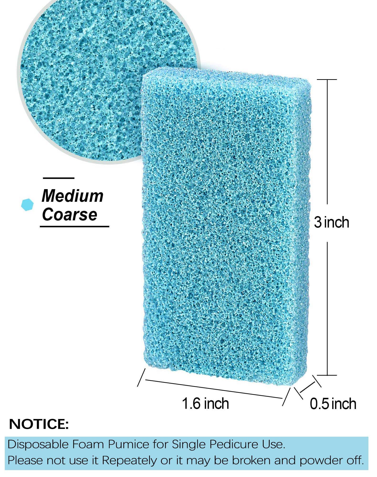 MARYTON Maryton Disposable Foot Scrubber Pumice Pads, Pedicure Pumice Stone Dead Skin Callus Remover for Feet, 40Pcs (Blue Medium Coarse)
