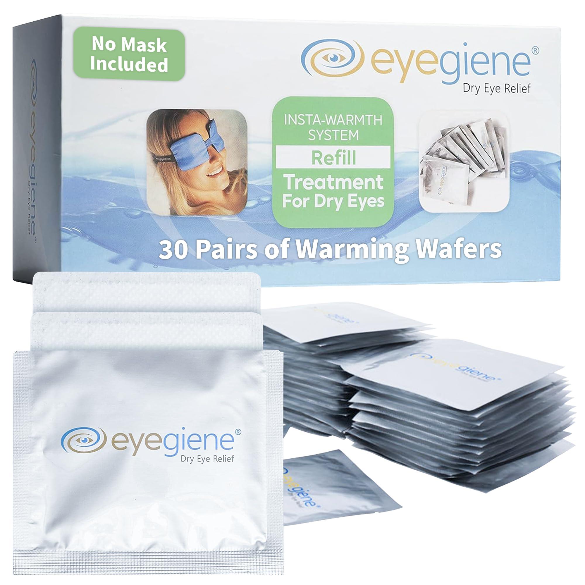 Eyedetec Medical, Inc. EyeGiene Refill - Insta-Warming Wafers for Self Heating Eye Mask Warm Compress for Eyes, Multi-Use Heat Treatment for Dryness, Styes, Blepharitis, Portable Heated Eye Mask for Dry Eyes, 30 Pairs